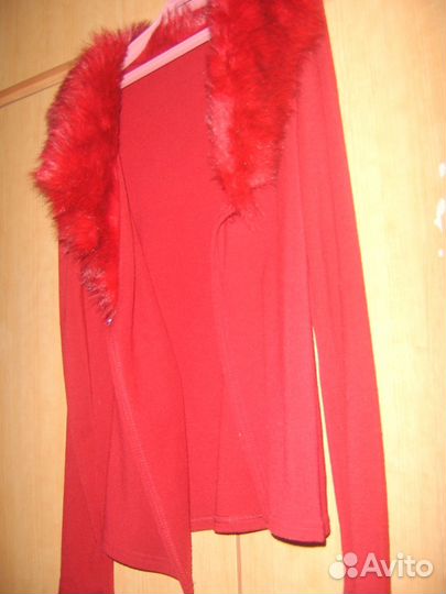 Кардиган с оторочкой искусственного меха