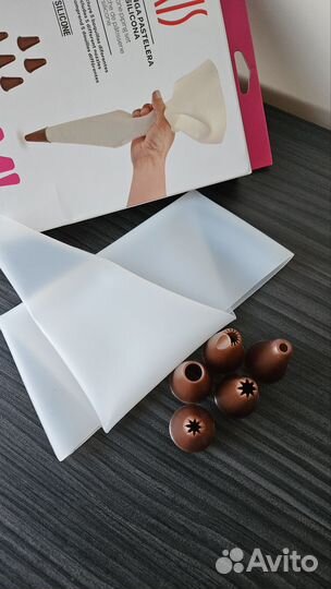 Кондитерский мешок силиконовый с насадками Iris