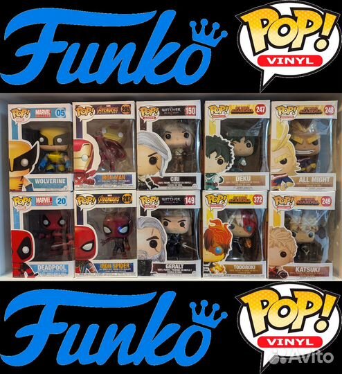 Funko Pop Witcher, Marvel, Hero Academia, Deadpool