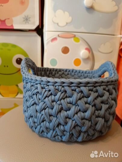 Корзинка из трикотажной пряжи