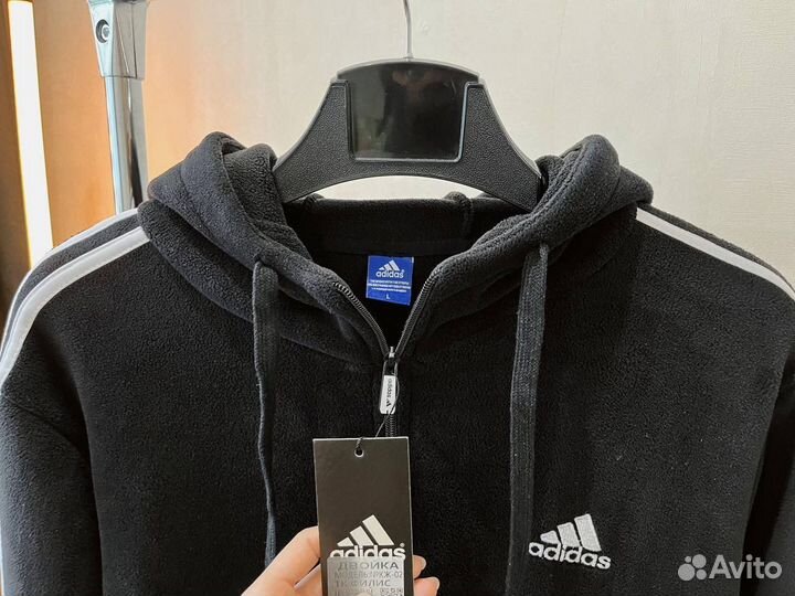 Зип худи adidas флис