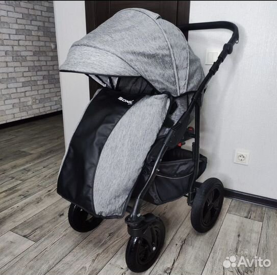 Коляска 3 в 1verdi sonic plus эко кожа +текстиль