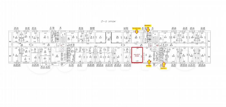 Комната 23,8 м² в 1-к., 2/9 эт.