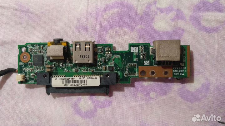 Плата звуковая +USB, +сеть Asus eeepc 1001, 1005
