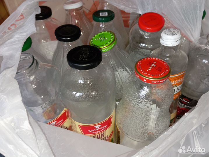 Банка стеклянная из под сока 1л