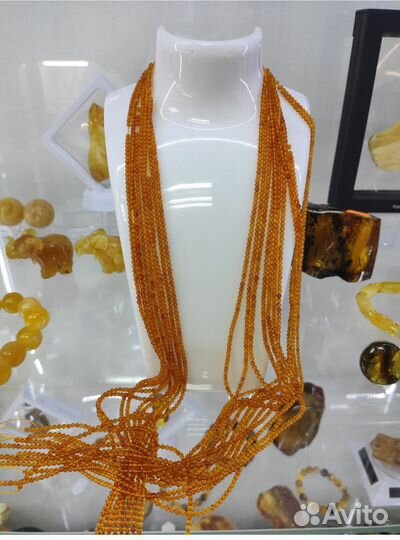 Янтарь бусины