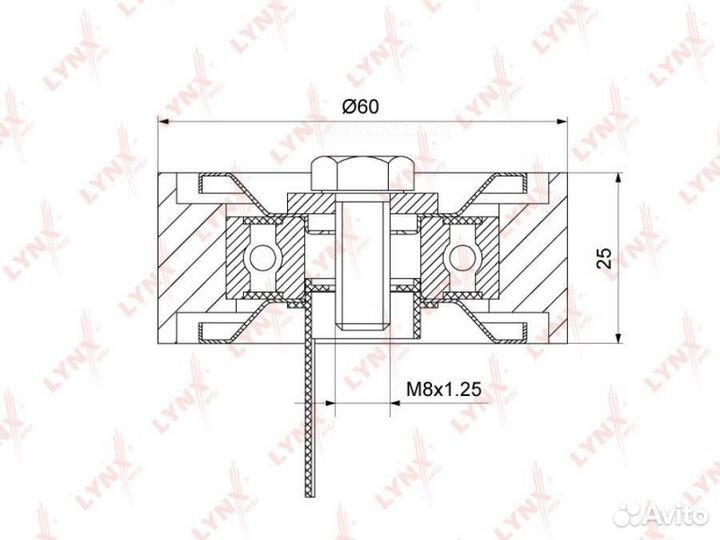 Lynxauto PB-7232 Ролик обводной приводного ремня