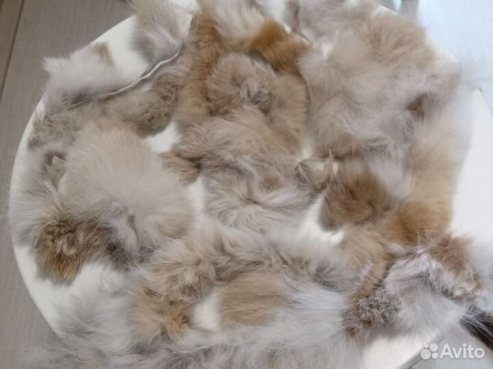 Обрезки шкурок рыси для вязания и поделок