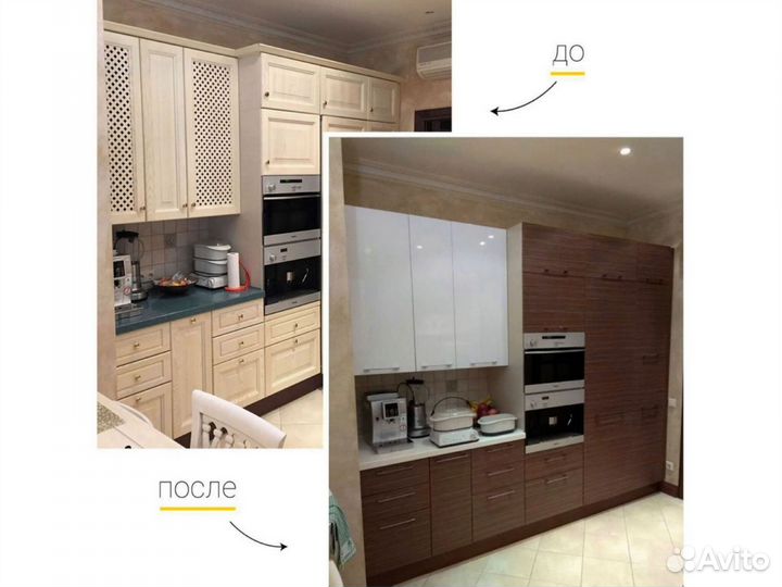 Замена фасадов кухни. Кухонные фасады на заказ