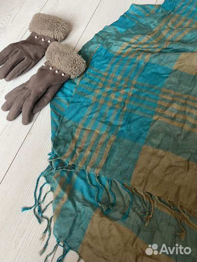 Палантин и теплые перчатки