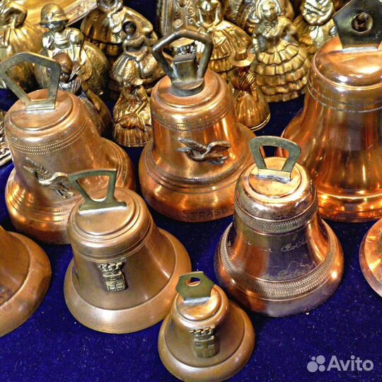 Колокольчики.Франция.Медные.Винтажные.Коллекция