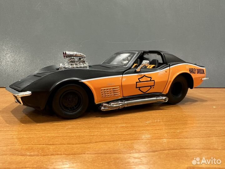 Corvette 1970 Черный-Оранжевый 1:24 maisto