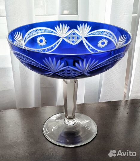 Синий хрусталь винтаж,40-50е гг