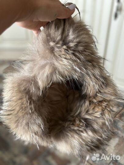 Шапка ушанка детская енот