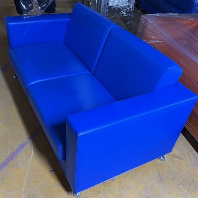 Диван Cube — синий, экокожа