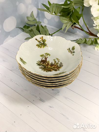 Салатник 19 см «Охотничья сюжеты». Бернадотте