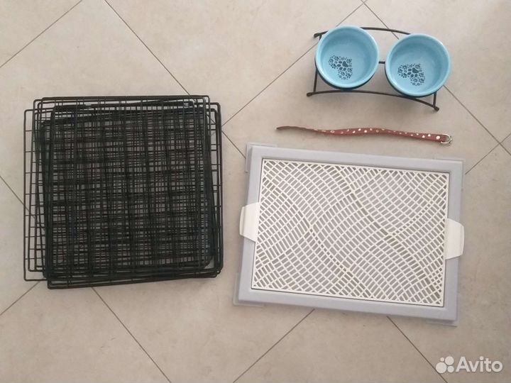 Вальер, чаша для кормления, ремешок, туалет