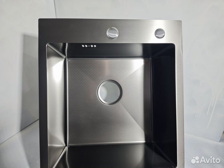 Мойка для кухни,графит,соты,45х50,оружейный сталь