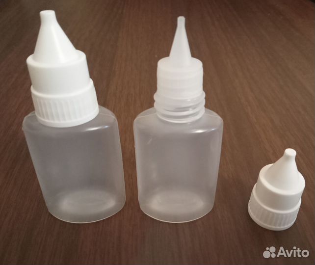 Пластиковые флаконы 20мл с крышкой и колпачком