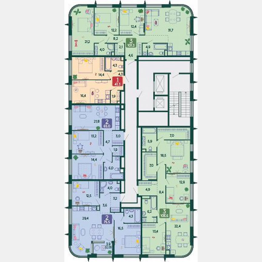 3-к. квартира, 106,6 м², 9/17 эт.
