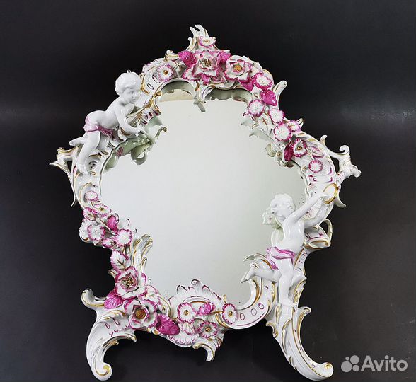 Зеркало фарфоровое винтаж,Германия Plaue