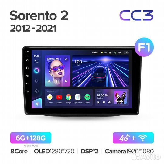 Teyes сс3 6+128 для Kia Sorento 2013+