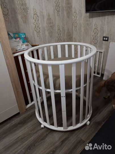 Детская кроватка трансформер круглая