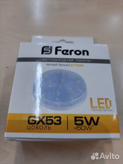 Светодиодная лампа Feron 5W, GX53, 2700К
