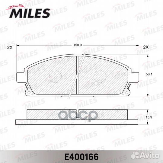 Колодки тормозные дисковые перед E400166 Miles