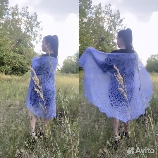 Платок-шаль ручной вязки