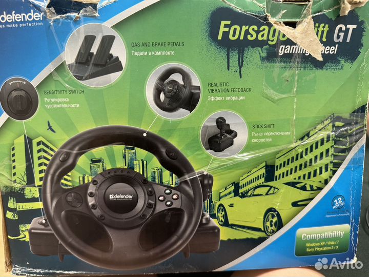 Игровой руль с педалями для пк и PS