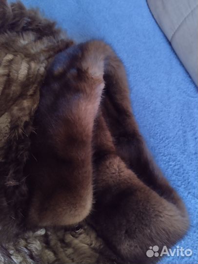 Шуба из вязаной норки 46