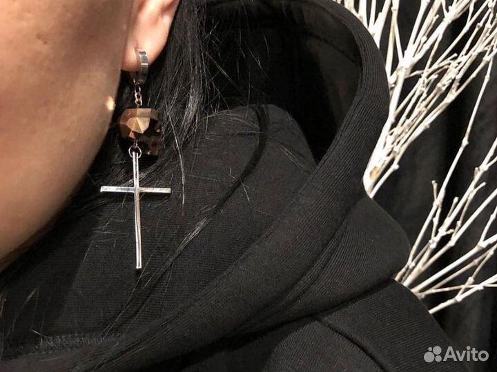 Серьги крест