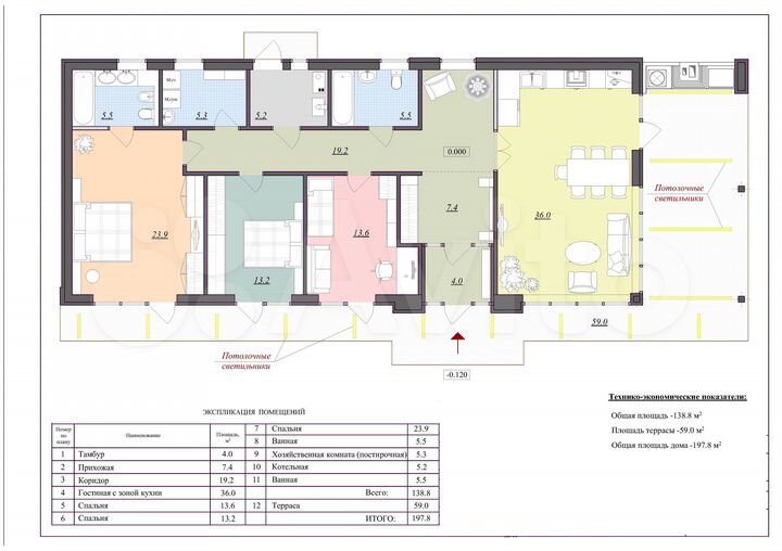 Дом 138,8 м² на участке 7 сот.