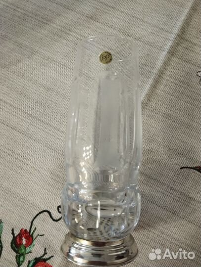 Антиквариат Хрустальные стаканы в серебре 830 проб