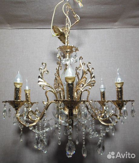 Люстра Подвесная Хрусталь - 10004/6 золото