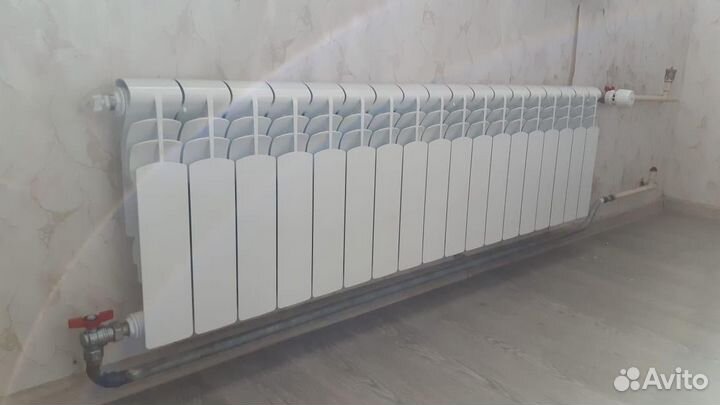 Замена батарей радиаторов отопления, сантехник