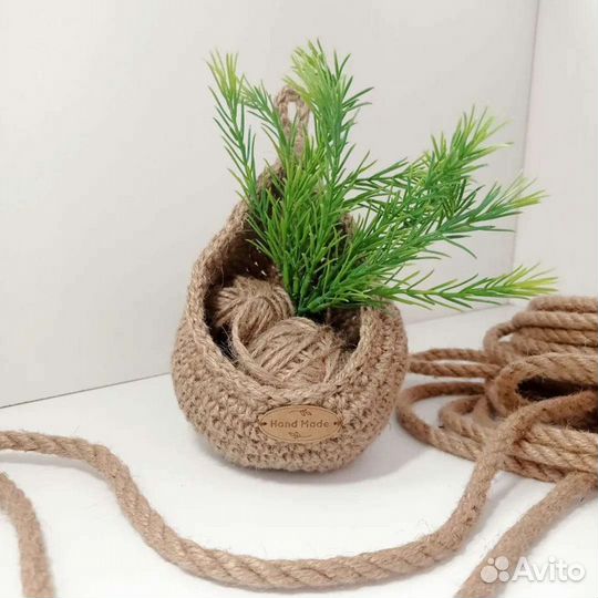 Джутовая корзинка-капелька