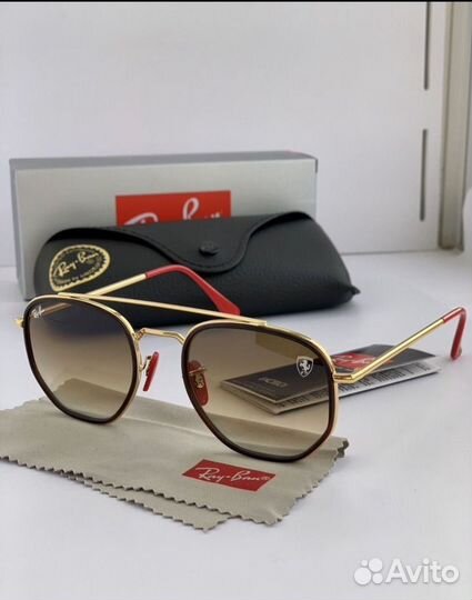 Очки ray ban Hexagonal ferrari коричневые