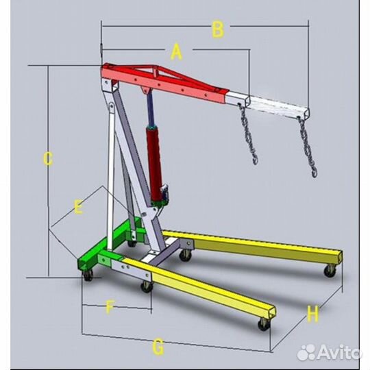 Кран гаражный складной 1 тонна