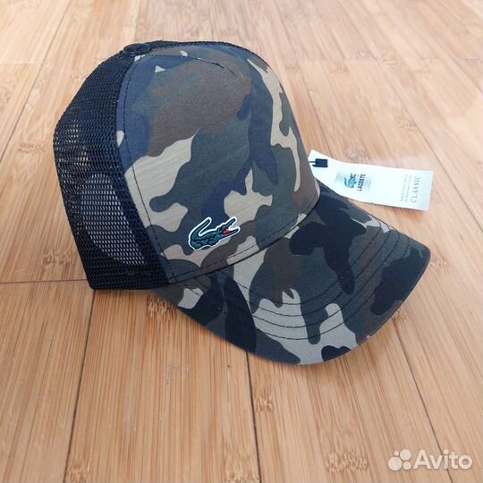 Кепка бейсболка Lacoste комуфляж с сеткой