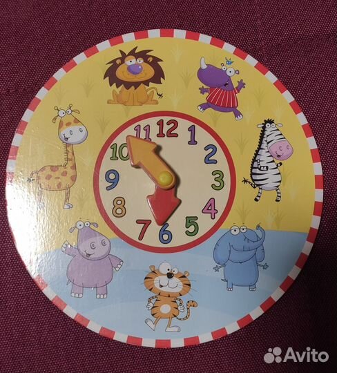 Игрушка развивающая деревянные часы 1-7 лет