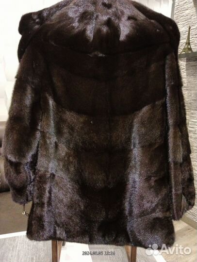 Шуба норковая с капюшоном