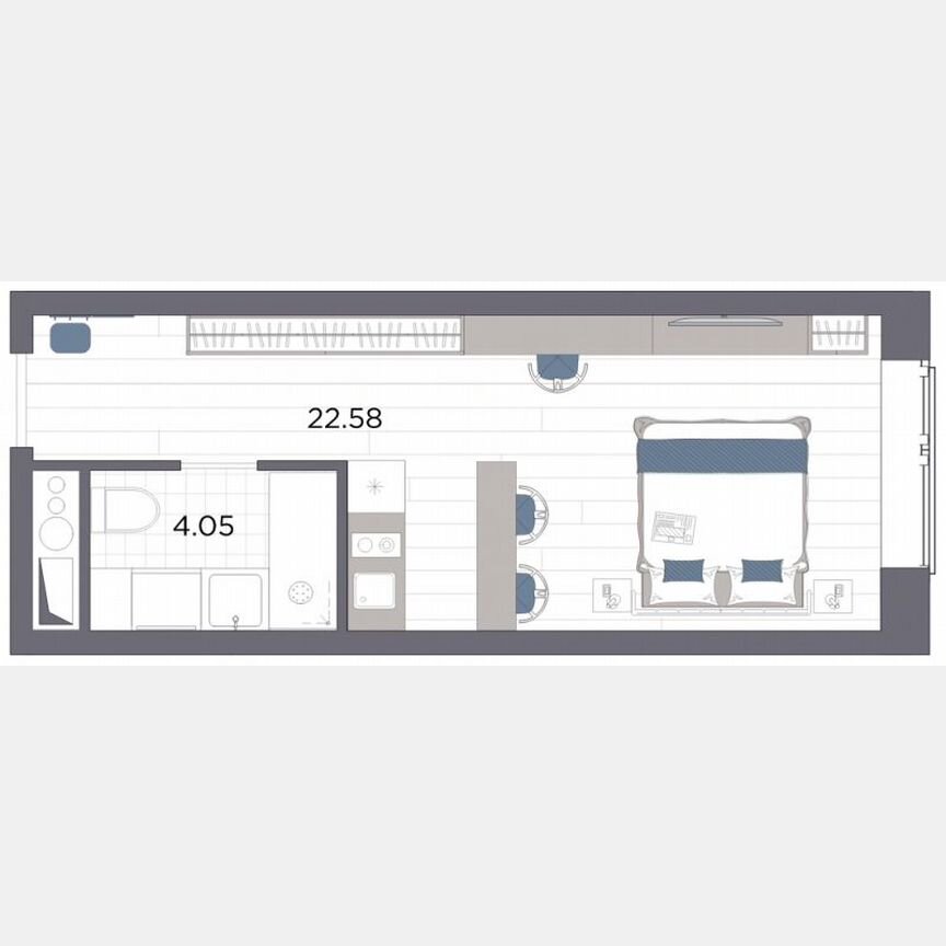 Апартаменты-студия, 26,6 м², 8/14 эт.