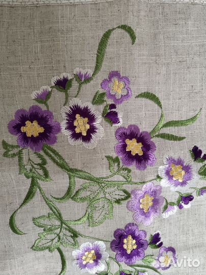 Наволочки с вышивкой и кружевом лен СССР