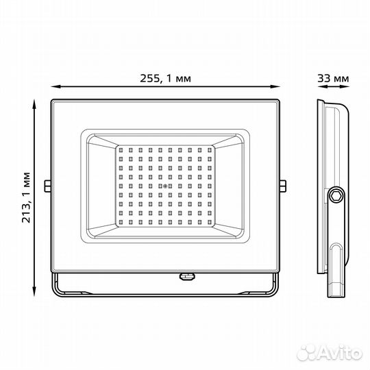 Прожектор LED 100Вт 6500К 9500Лм IP65 черный