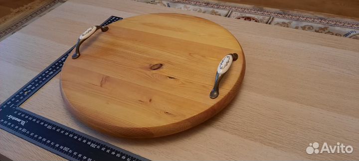 Поднос деревянный круглый
