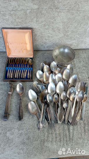 Набор столовых приборов мельхиор посеребрение