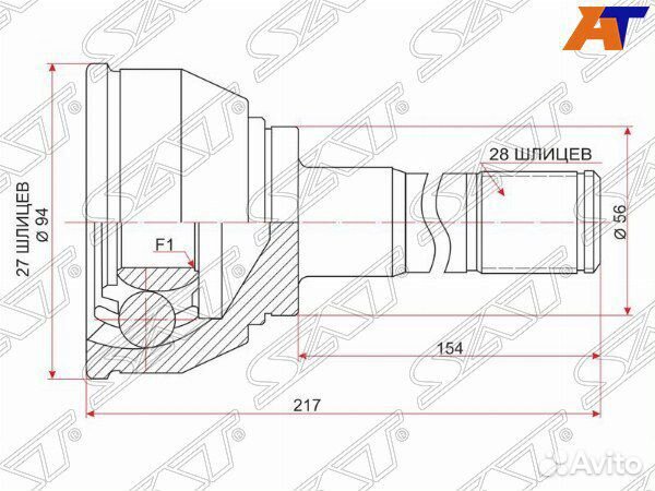 Шрус mitsubishi L200