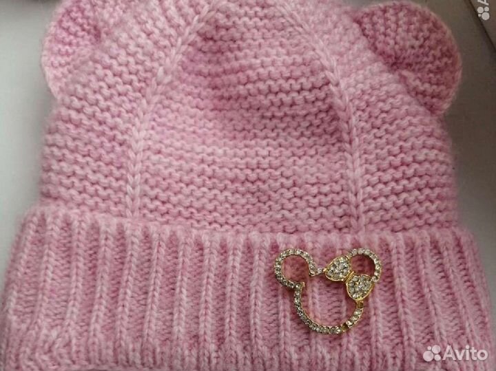Шапка зимняя на девочку 1 годик